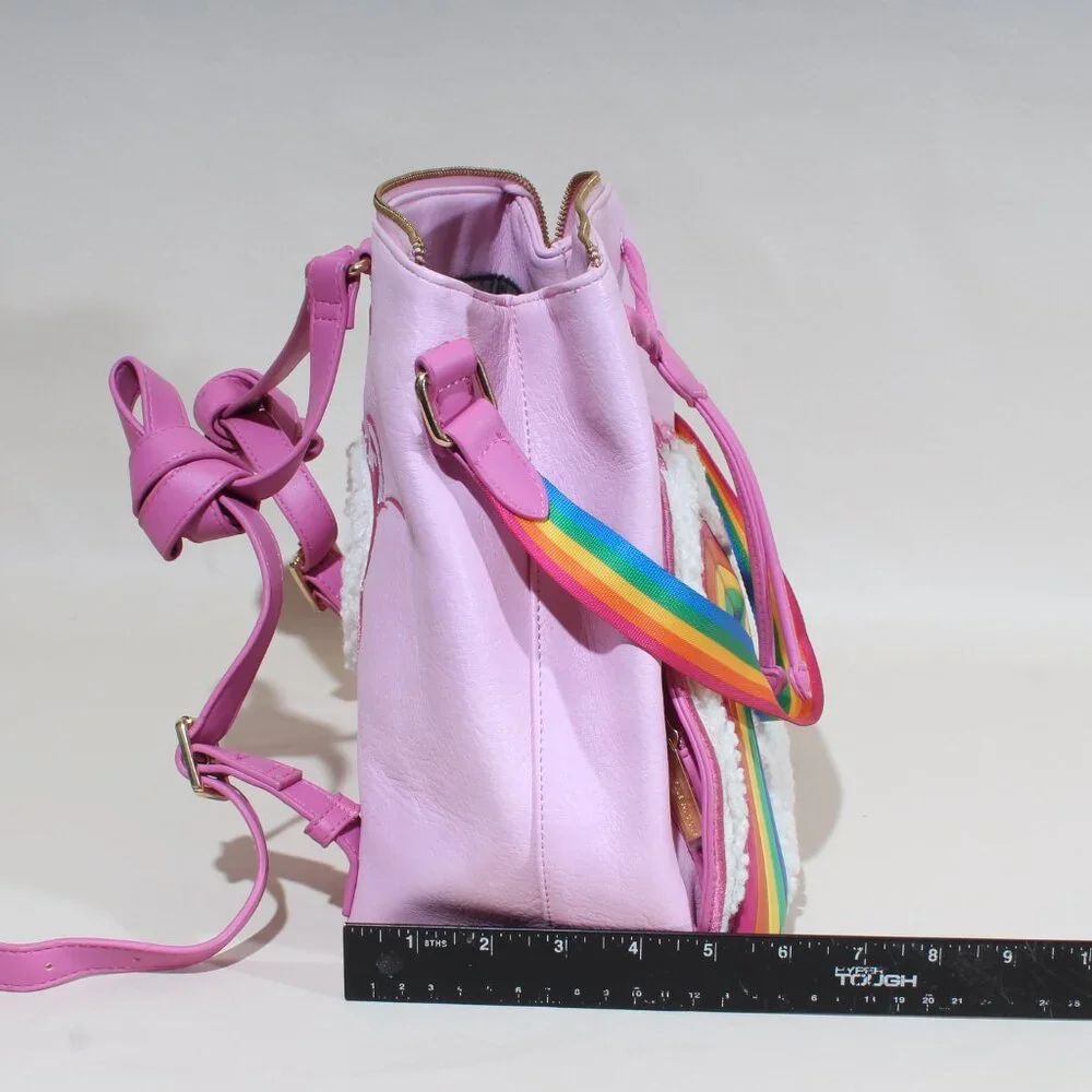 Danielle Nicole Care Bears Cheer Bear Pink Rainbow Convertible Backpack & Bag - Picture 8 of 13